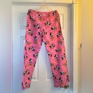 Disney Pink Minnie Mouse Pajama Bottoms with Polka Dots